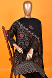 Persian Cat (SC-169B-Black) 3Pc Embroidered & Printed Un-Stitched Cotton Dress With Embroidered Chiffon Dupatta