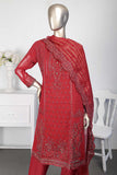 EHPC-2A-Red - Sadabahar | 3Pc Chiffon Handwork Embroidered Dress