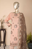 SC-98C-Pink - Rose Garden | 3Pc Cotton Embroidered & Printed Dress