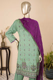 SC-275A-Green - Dastoor | 3Pc Cotton Embroidered & Printed Dress