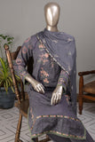 SC-254B-Purple - COLUMBUS | 3Pc Cotton Embroidered & Printed Dress