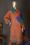 EM-11B-Rust - Rangoli | 3 Pc Unstitched Embroidered Dress