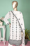 SC-302A-White - Disney | 3Pc Cambric Embroidered & Printed Dress