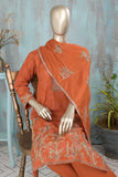 SC-157G-Rust - Princess | 3Pc Cotton Embroidered & Printed Dress