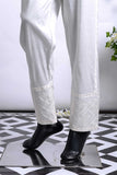 Cambric Embroidered Trouser | Cube Bottom Offwhite (GP-28A)