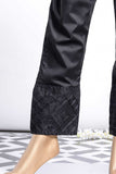 Cambric Embroidered Trouser | Cube Bottom Black (GP-28B)