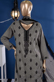Calligraphy (SC-85B-Grey) Embroidered Un-Stitched Cambric Dress With Embroidered Chiffon Dupattao