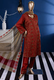 Chicken Check (SC-90A-Red) Embroidered Cambric Dress with Embroidered Chiffon Dupatta