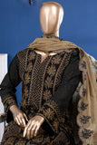 Chicken Check (SC-90B-Black) Embroidered Cambric Dress with Embroidered Chiffon Dupatta