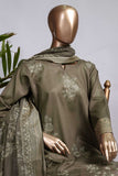 Pure Charisma (CC-1M-C-Olive Green) 3 Pc Unstitched Printed Cambric Dress with Chiffon Dupatta