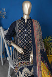 ZKPS-4-NavyBlue - Ice Land | 3PC Unstitched Embroidered Khaddar dress