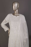 GLS-10B-White - Voyage | 3Pc Embroidered Un-stitched Chiffon Dress