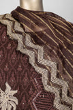 EHPC-1B-Brown - Coconut Groove | 3Pc Chiffon Handwork Embroidered Dress