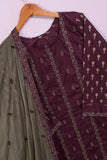 SC-216A-Purple-Dulhaniya | 3Pc Cotton Embroidered & Printed Dress