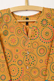 CPTP-8B-Mustard | 2Pc Cotton Printed Dress With Trouser