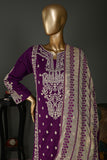 SC-178C-Purple - The Ordinary | 3Pc Cotton Embroidered & Printed Dress