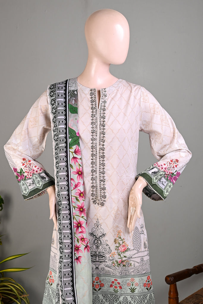 ENB-06 | 3Pc Lawn Embroidered & Printed Dress