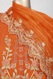 EHPC-3A-Orange - Monumental | 3Pc Chiffon Handwork Embroidered Dress