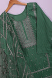 SC-205A-Green - Tehzeeb | 3Pc Cotton Embroidered & Printed Dress