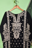 The Ordinary (SC-178B-Black) 3Pc Embroidered & Printed Un-Stitched Cambric Dress With Embroidered Chiffon Dupatta