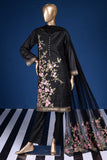 Big Tree (BZ-4C-Black) 3pc Embroidered Cambric Dress with Embroidered Chiffon Dupatta