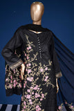 Big Tree (BZ-4C-Black) 3pc Embroidered Cambric Dress with Embroidered Chiffon Dupatta