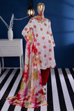 Flora (FR-01-White) - Lawn Semi-stitched Embroidered Dress with Chiffon Dupatta