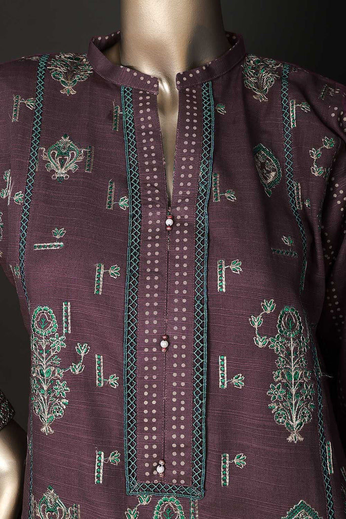 PZK-1A-Purple - Raani Sahiba | 3PC Unstitched Embroidered Khaddar dress