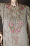 EM-9B-Grey - Dulaari | 3 Pc Unstitched Embroidered Dress