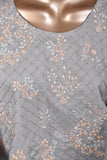 Cherish Glow (SC-118A-Grey) Embroidered & Printed Un-Stitched Cambric Dress