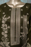 SC-268B-Mehndi - Elsa | 3Pc Cotton Embroidered & Printed Dress