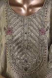 Magnetism (AEC-4B-Grey) - 3 Pc Unstitched Mysoori Jacquard Embroidered Dress