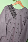 Zeenat (SC-142C-Purple) 3pc Embroidered & Printed Un-Stitched Cotton Dress With Embroidered Lawn Dupatta