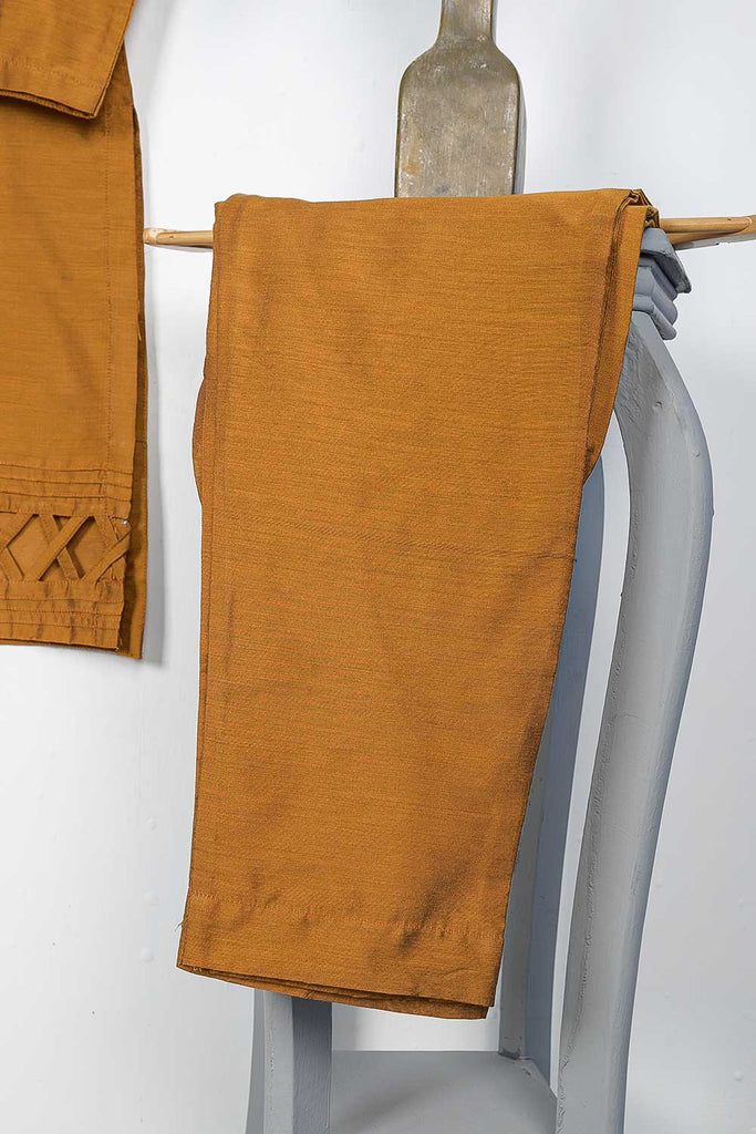 PCSTP-1B-MUSTARD | 2Pc Raw Silk With Trouser
