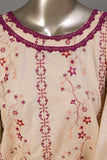 SC-256B-Peach - Meraki | 3Pc Cotton Embroidered & Printed Dress