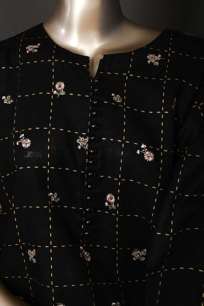 PZK-3B-Black - Keysaria | 3PC Unstitched Embroidered Khaddar dress