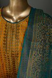 SC-226B-Mustard - Cornetto | 3Pc Cotton Embroidered & Printed Dress