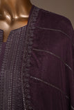 SC-221A-Purple - Treasure Gold | 3Pc Cotton Embroidered & Printed Dress