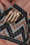 Zig Zag (SC-15B-Peach) Embroidered Un-Stitched Cambric Dress With Chiffon Dupatta