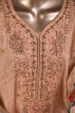Jewel (AEC-3A-Peach) - 3 Pc Unstitched Mysoori Jacquard Embroidered Dress