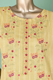 SC-298A-Yellow - Emerald | 3Pc Cotton Embroidered & Printed Dress