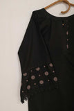 PWTP-03-Black | 2Pc Printed With Lace Work Cambric Dress With Trouser
