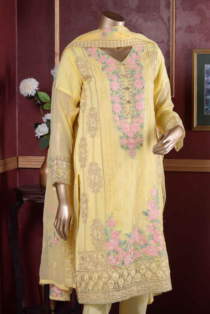 Adelaide (G3-4B) | Embroidered Un-stitched Chiffon Dress with Embroidered Chiffon Dupatta