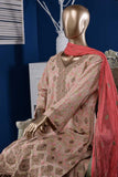 Zari Mahal (SC-91B-Skin) Embroidered Cambric Dress with Embroidered Chiffon Dupatta