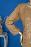 SC-289A-Khaki - Zaiver | 3Pc Cotton Embroidered & Printed Dress