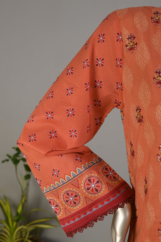 E2-08 | 3Pc Lawn Embroidered & Printed Dress