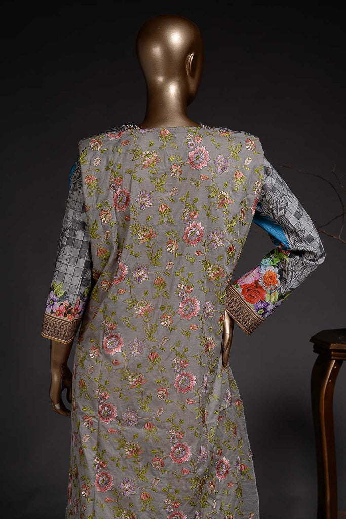 Digital  (R20-C52-D) - Lawn Semi-stitched Embroidered Dress