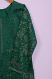 SC-129D-Green - Monarch Gold | 3Pc Cotton Embroidered & Printed Dress