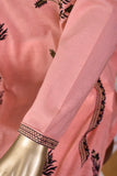 Scorpio (SC-173B-Pink) 3Pc Embroidered & Printed Un-Stitched Cotton Dress With Embroidered Chiffon Dupatta