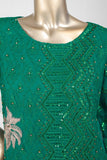 EHPC-1A-SeaGreen - Coconut Groove | 3Pc Chiffon Handwork Embroidered Dress